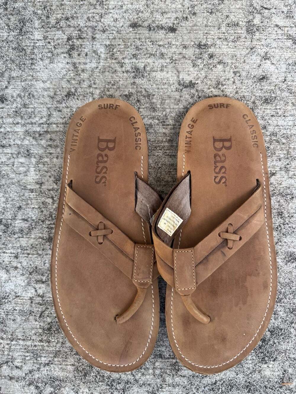 G.H. Bass & Co. Vintage Surf Classic Leather Flip Flop Sandals
